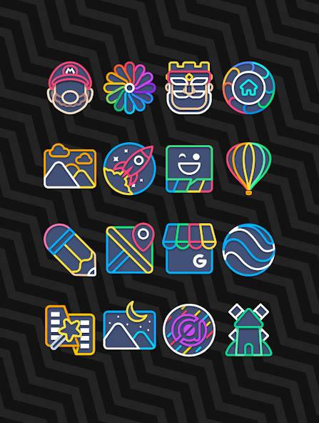 Garis Dark – Lines Icon Pack