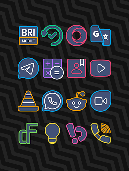 Garis Dark – Lines Icon Pack