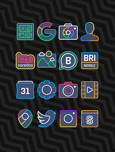 Garis Dark – Lines Icon Pack