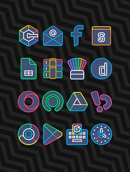 Garis Dark – Lines Icon Pack