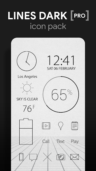 Lines Dark Pro – Icon Pack