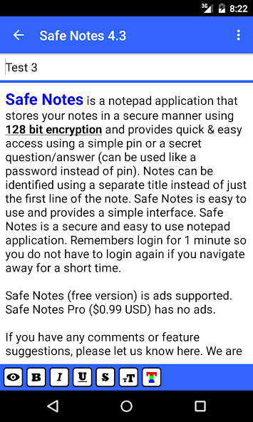 Safe Notes Pro Secure NotePad
