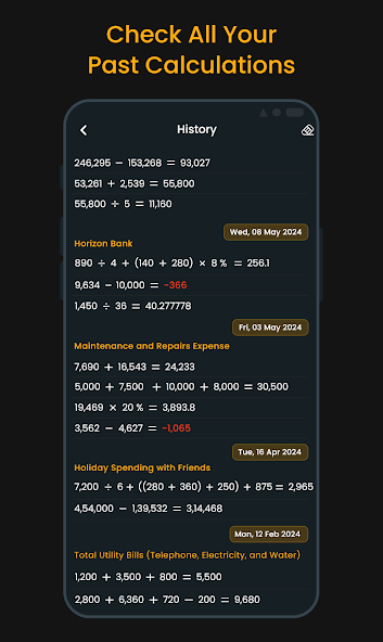 Simple Calculator with History