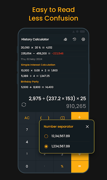 Simple Calculator with History